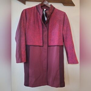 Lululemon Cocoon Car Coat Mid Length Snap Jacket Maroon Womens XS